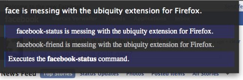 Updating Facebook status from Ubiquity